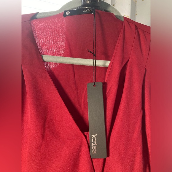 NWT KRISA LONG SLEEVE SIZE M BURGUNDY DRESS - Picture 4 of 9